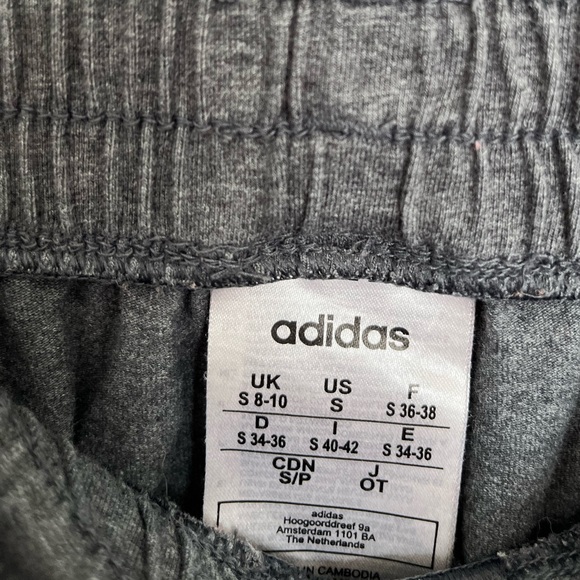 Adidas Gray Track Pants with White Stripes - Picture 5 of 6